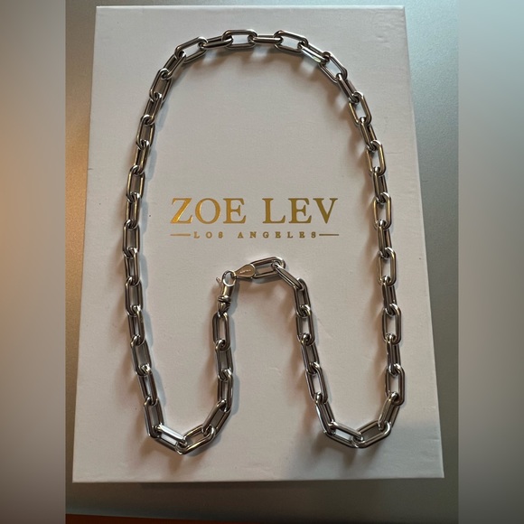 Zoe Lev Jewelry - Zoe Lev 14K WHITE Gold X-LARGE Open Paperclip Link 18” Chain Necklace 17 Grams!